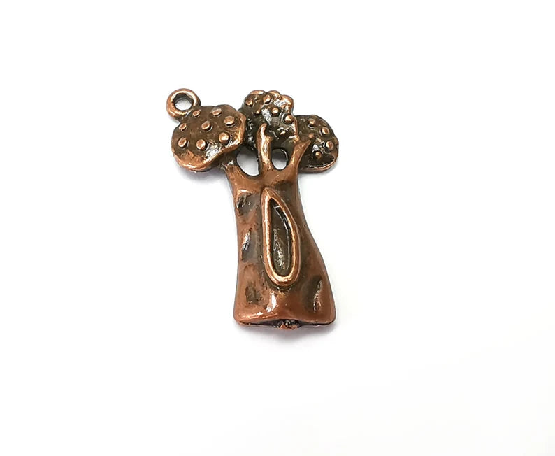 2 Tree Charms Antique Copper Plated Charms (31x19mm) G33897