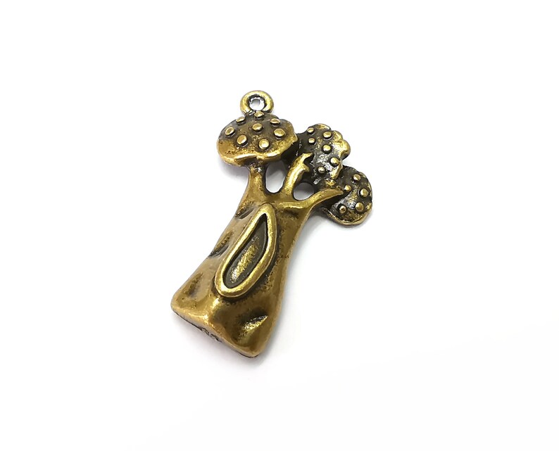 2 Tree Charms Antique Bronze Plated Charms (31x19mm) G33907