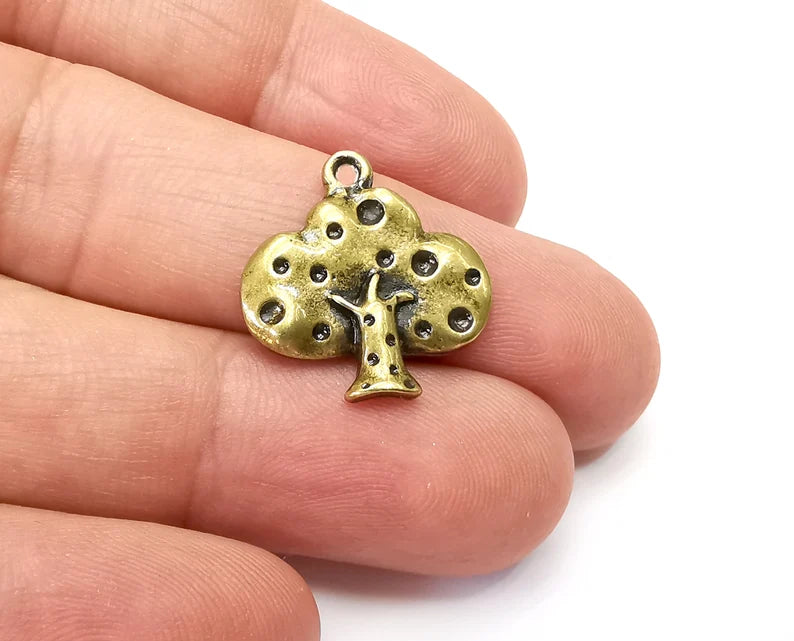 4 Tree Charms Antique Bronze Plated Charms (21x20mm) G33909