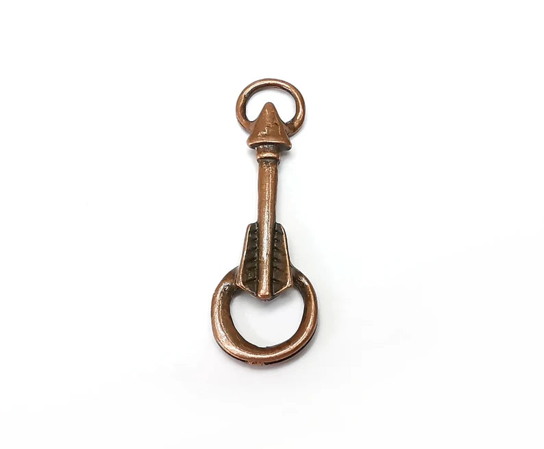 2 Arrow Charms, Dangle Charms Antique Copper Plated (47x15mm) G33892