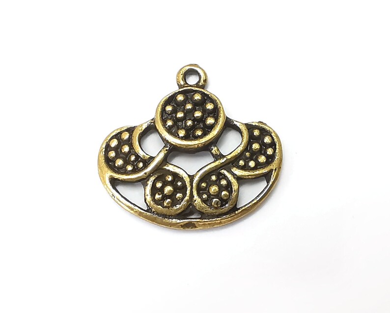 2 Antique Bronze Dangle Charms, Antique Bronze Plated Charms (26x25mm) G33961