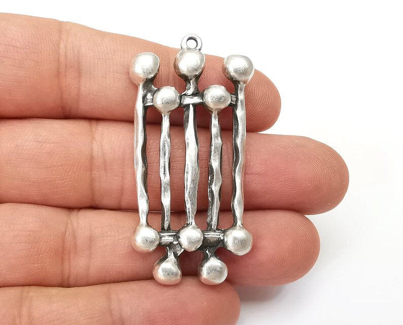 Sticks Pendant Blanks, Resin Bezel Bases, Mosaic Mountings, Dry flower Frame, Polymer Clay base, Antique Silver Plated (3mm) G33922