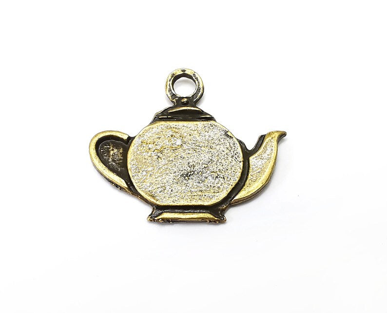 Teapot Charms Antique Bronze Plated Charms (32x28mm) G33923