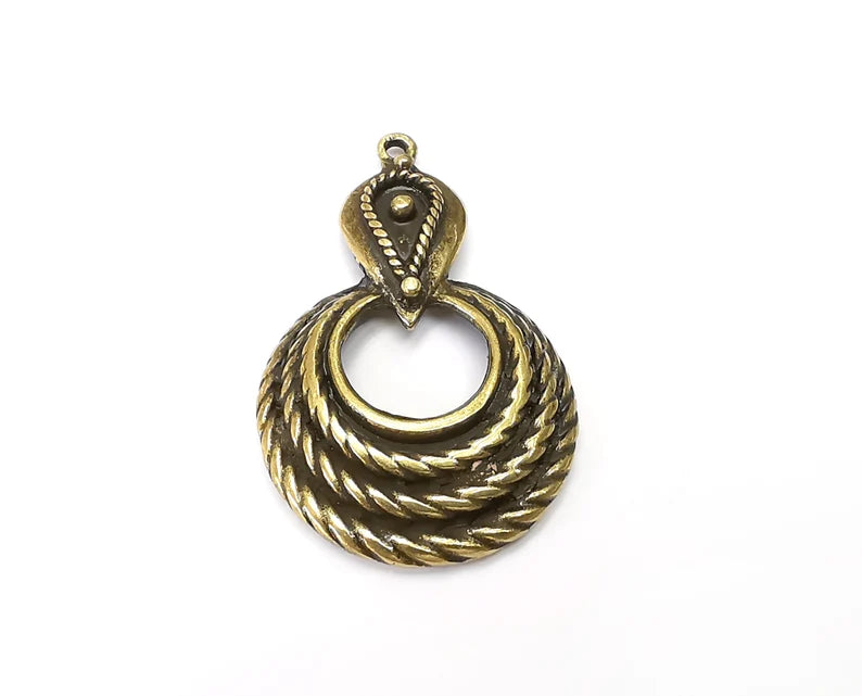 Twisted Charms, Dangle Charms Antique Bronze Plated (47x30mm) G33936