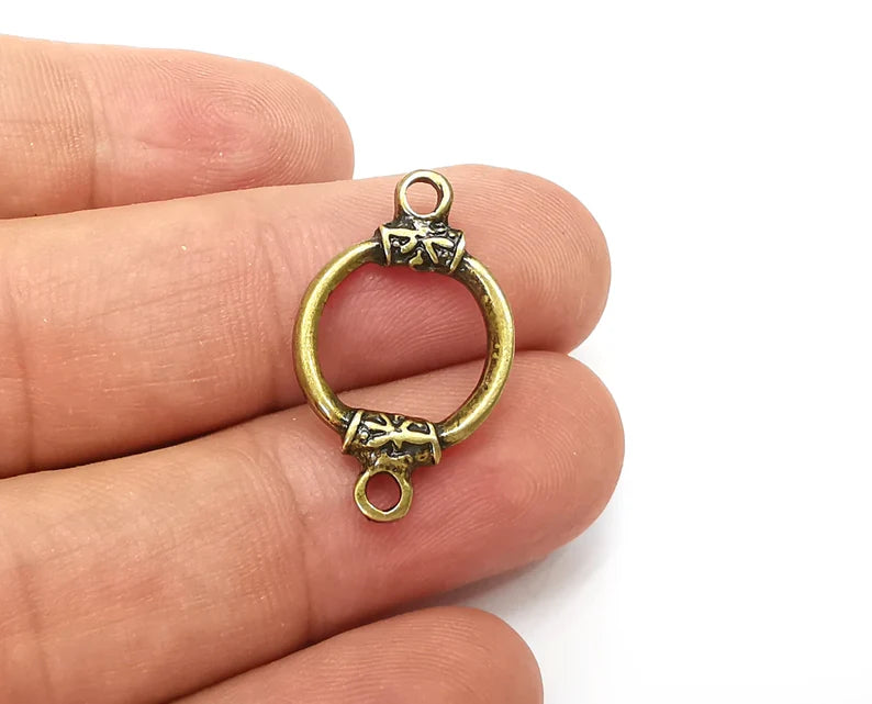 5 Pcs Hoop Connector Charms, Dangle Charms Antique Bronze plated (27x16mm) G33940