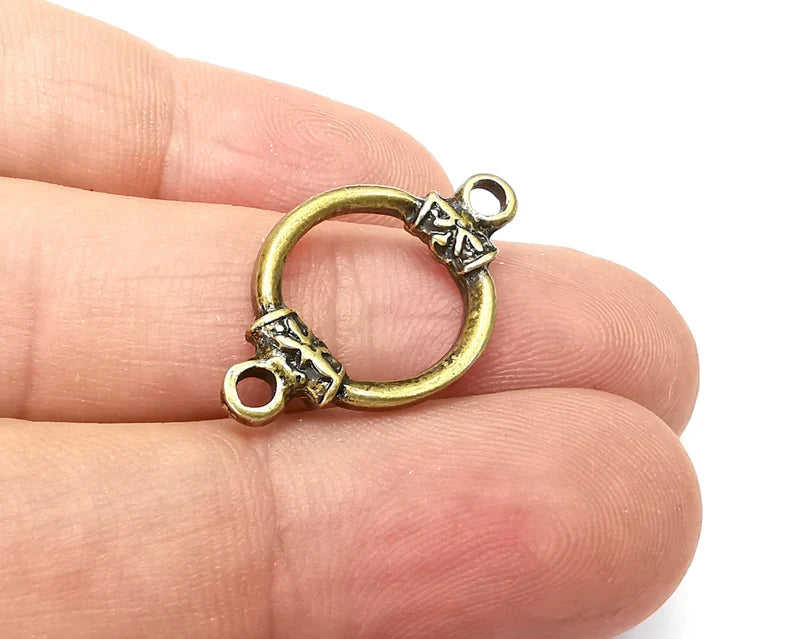 5 Pcs Hoop Connector Charms, Dangle Charms Antique Bronze plated (27x16mm) G33940