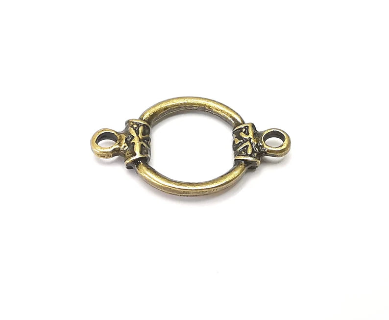 5 Pcs Hoop Connector Charms, Dangle Charms Antique Bronze plated (27x16mm) G33940