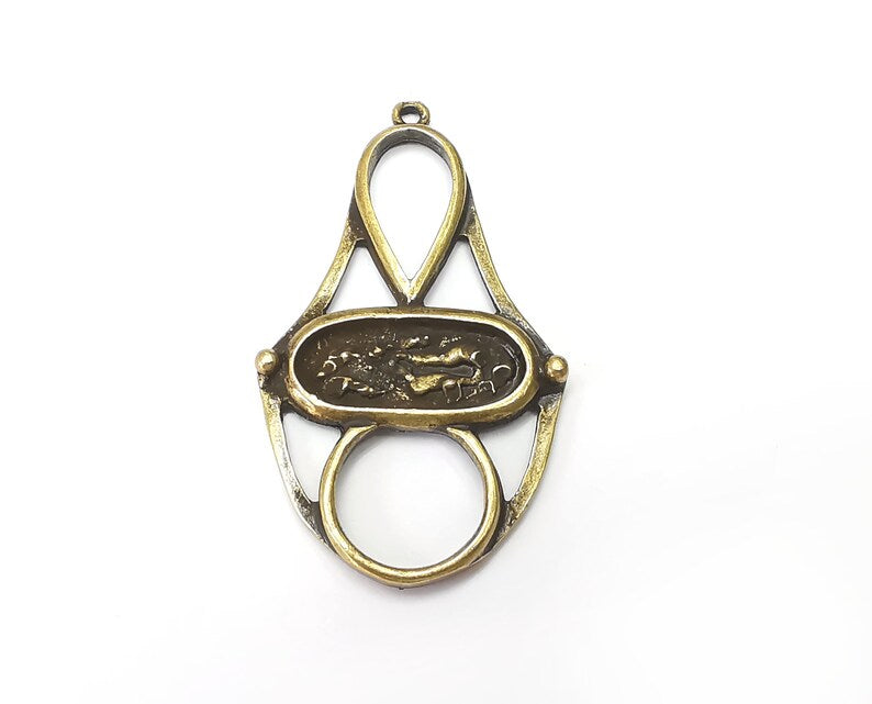 Antique Bronze Charms Pendant Antique Bronze Plated Charms (51x29mm) G33948