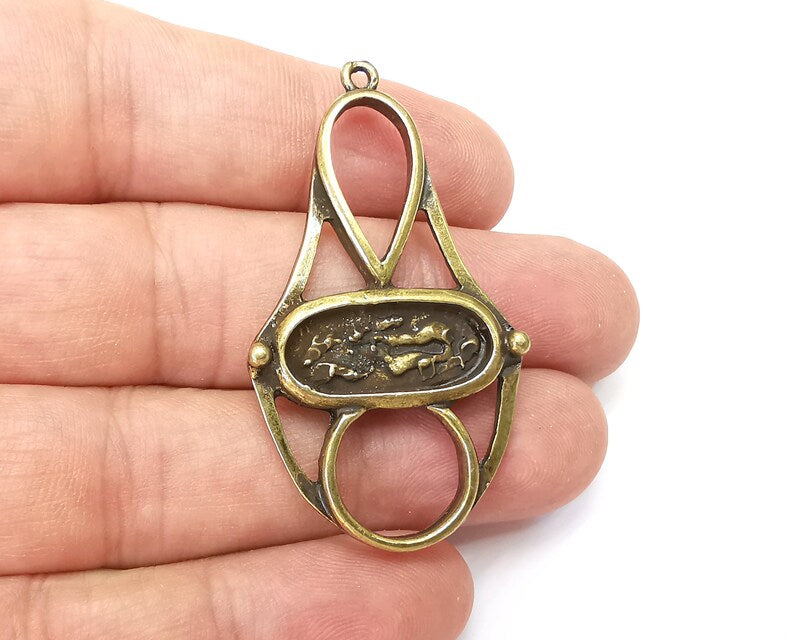 Antique Bronze Charms Pendant Antique Bronze Plated Charms (51x29mm) G33948