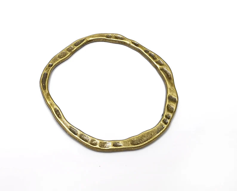 Circle Connector Charms, Dangle Charms Antique Bronze Plated Findings (50mm) G33997
