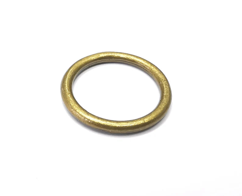 4 Circle Hoop Jewelry Connector Findings Antique Bronze Plated Charms (24mm) G33998