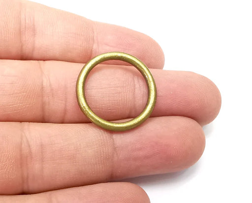 4 Circle Hoop Jewelry Connector Findings Antique Bronze Plated Charms (24mm) G33998