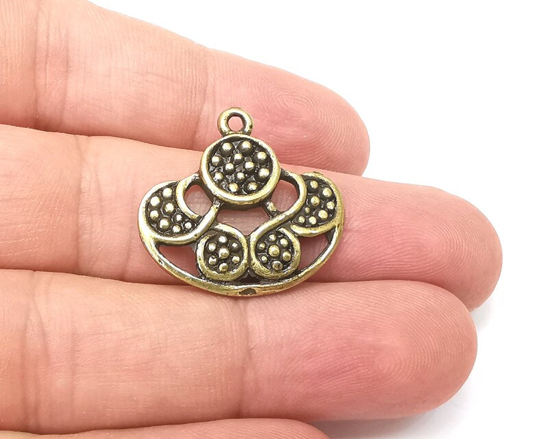 2 Antique Bronze Dangle Charms, Antique Bronze Plated Charms (26x25mm) G33961