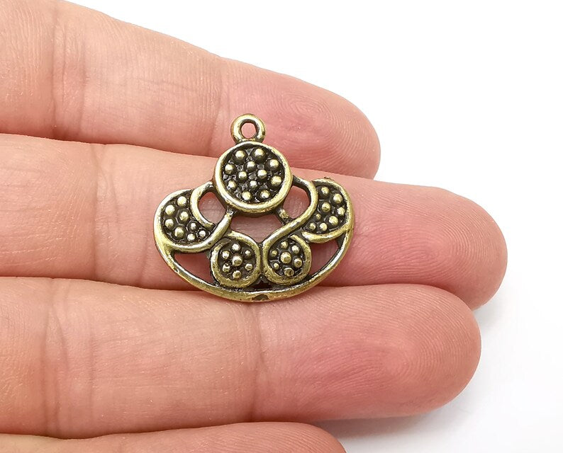 2 Antique Bronze Dangle Charms, Antique Bronze Plated Charms (26x25mm) G33961
