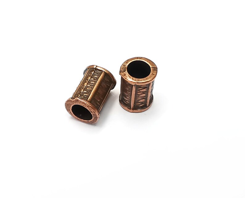 5 Cylinder Tube Beads Antique Copper Plated Metal Beads (12x6mm) G34752