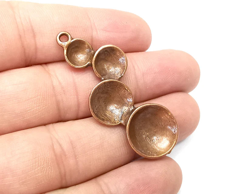 Curved Cups Charms Antique Copper Plated Pendant (50x20mm) G34018
