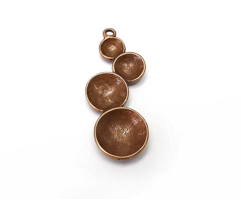 Curved Cups Charms Antique Copper Plated Pendant (50x20mm) G34018