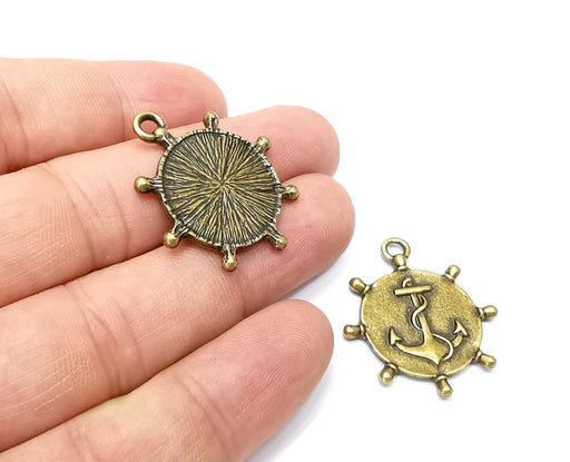 Anchor Charms Antique Bronze Plated (32x28mm) G34019