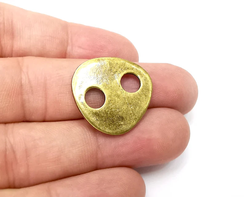 2 Antique Bronze Connector Charms Antique Bronze Plated Charms (24x24mm) G34020