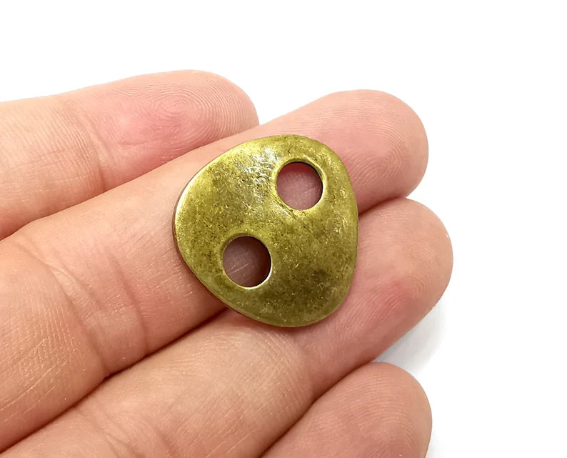 2 Antique Bronze Connector Charms Antique Bronze Plated Charms (24x24mm) G34020