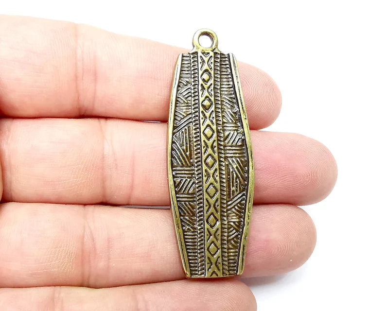 Antique Bronze Charms, Antique Bronze Plated Dangle Charms (57x21mm) G34022