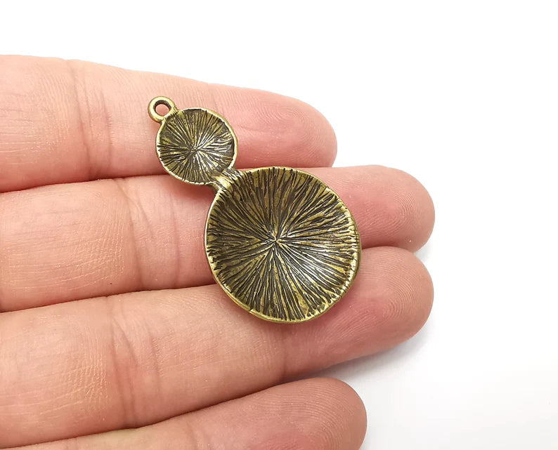 Cup Charms, Antique Bronze Plated Dangle Charms (42x24mm) G34025