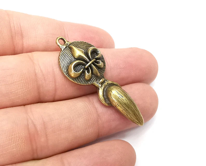 Lily Charms Antique Bronze Plated Charms (47x19mm) G34026