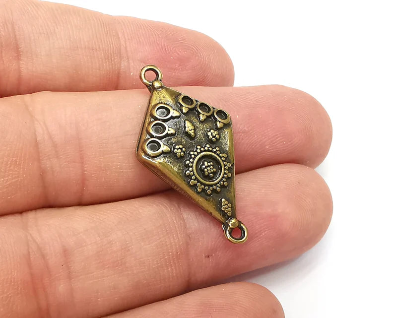 Antique Bronze Connector, Charms Antique Bronze Plated Charms (34x18mm) G33975