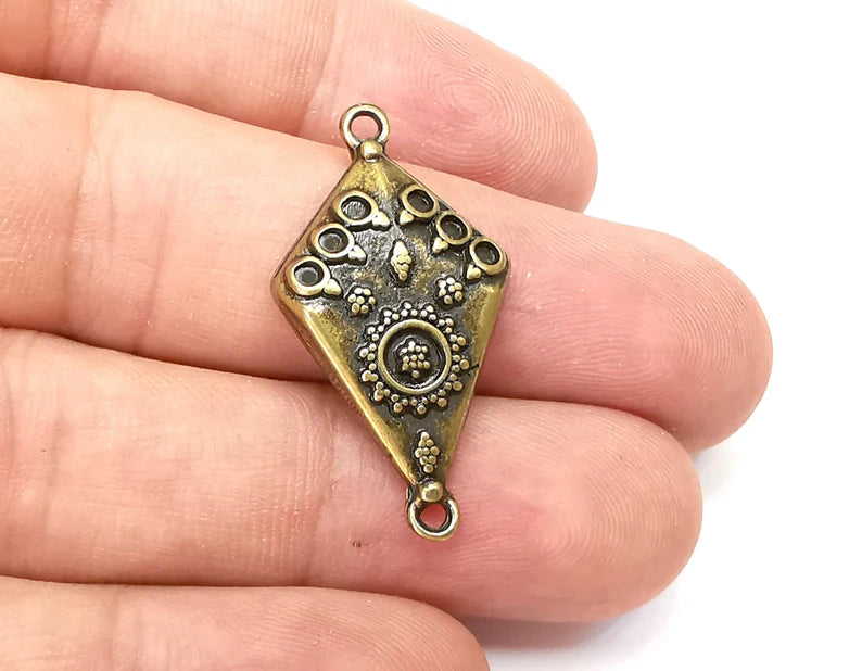Antique Bronze Connector, Charms Antique Bronze Plated Charms (34x18mm) G33975