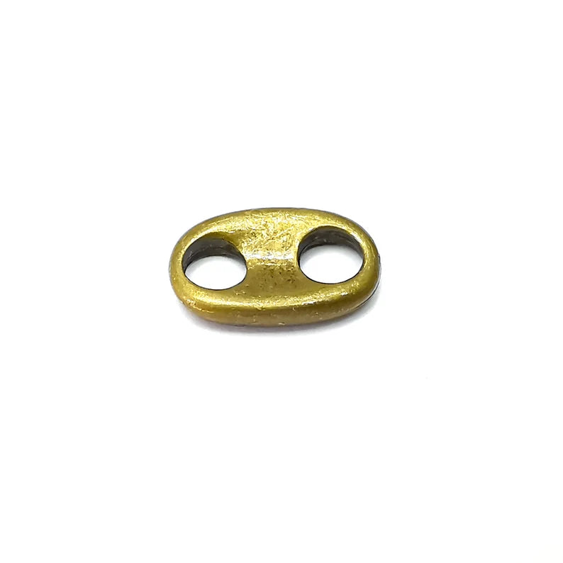4 Two hole Connector Antique Bronze Plated Oval Findings (20x12mm) G34052