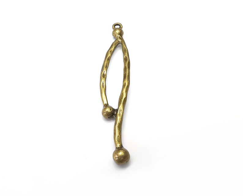 Hammered Stick Charms, Dangle Charms Antique Bronze Plated (77x14mm) G33989