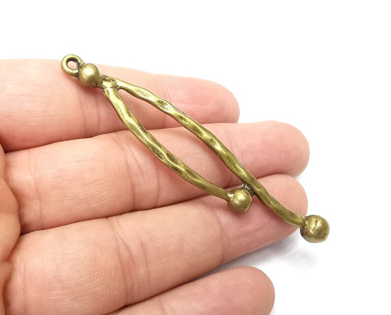 Hammered Stick Charms, Dangle Charms Antique Bronze Plated (77x14mm) G33989