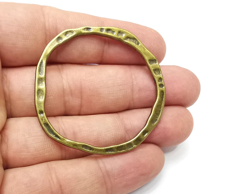 Circle Connector Charms, Dangle Charms Antique Bronze Plated Findings (50mm) G33997