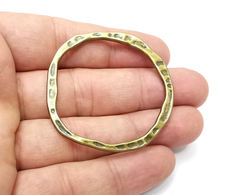 Circle Connector Charms, Dangle Charms Antique Bronze Plated Findings (50mm) G33997