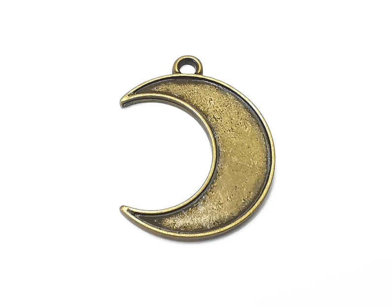 Moon Charms Antique Bronze Plated Crescent Charms (35x26mm) G33999