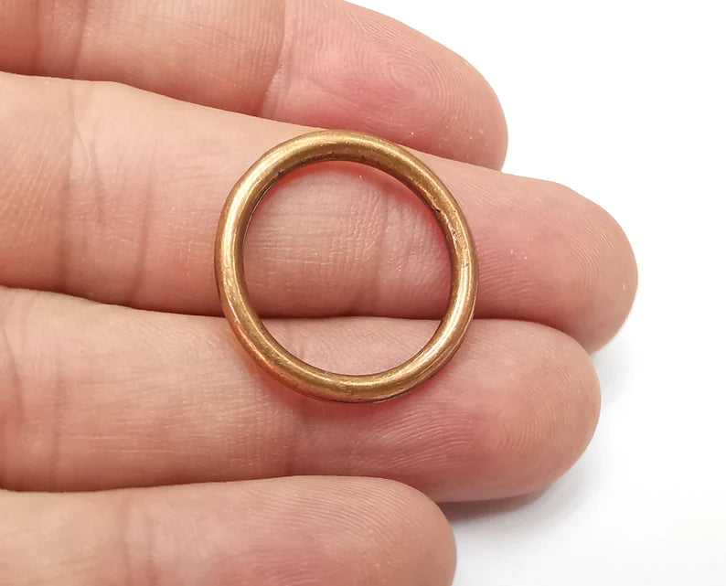 Circle Hoop Jewelry Connector Findings Antique Copper Plated Charms (24mm) G34005