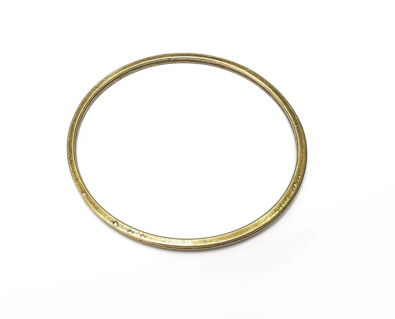 Big Round Circle Jewelry Findings Antique Bronze Plated Organic Shape Pendant (69mm) G34016