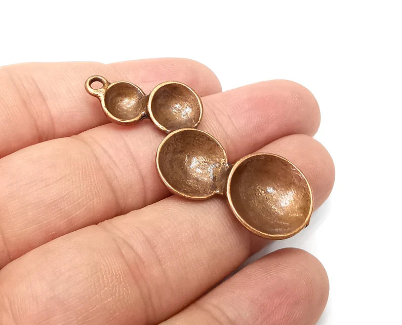 Curved Cups Charms Antique Copper Plated Pendant (50x20mm) G34018