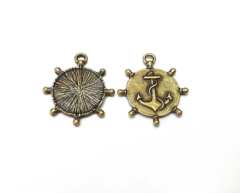 Anchor Charms Antique Bronze Plated (32x28mm) G34019