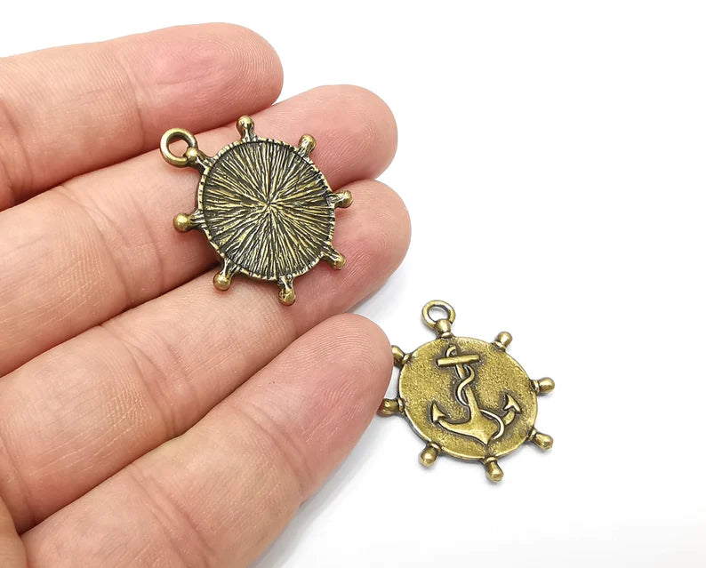 Anchor Charms Antique Bronze Plated (32x28mm) G34019