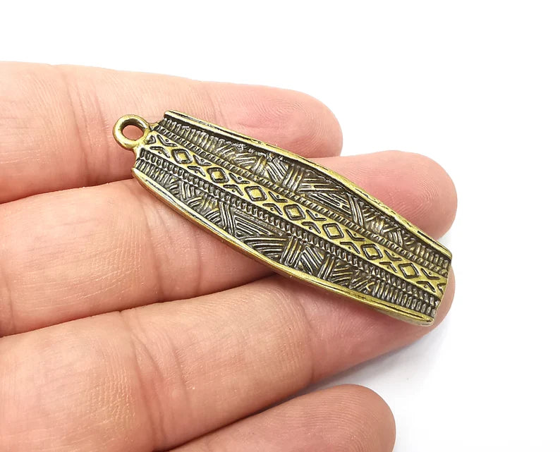 Antique Bronze Charms, Antique Bronze Plated Dangle Charms (57x21mm) G34022