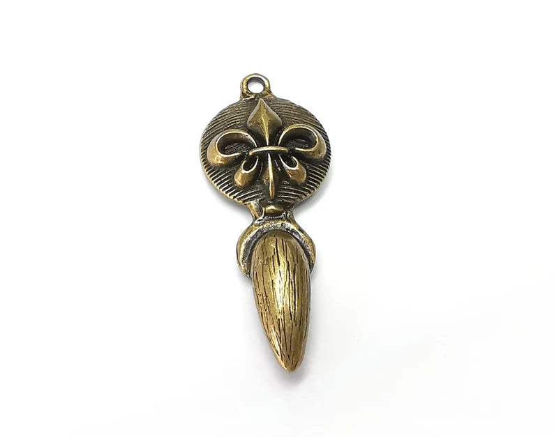 Lily Charms Antique Bronze Plated Charms (47x19mm) G34026
