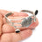 Scallop Silver Bracelet Brass Cuff Blank Bezel Glass Cabochon Base Adjustable Antique Silver Brass (8 mm blank) G34093