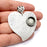 Heart Pendant Base Setting Bezel Blank Antique Silver Plated Brass Pendant (60mm) (14mm blank) G34079