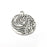 Wave Charms, Antique Silver Plated Pendant (40x34mm) G34119