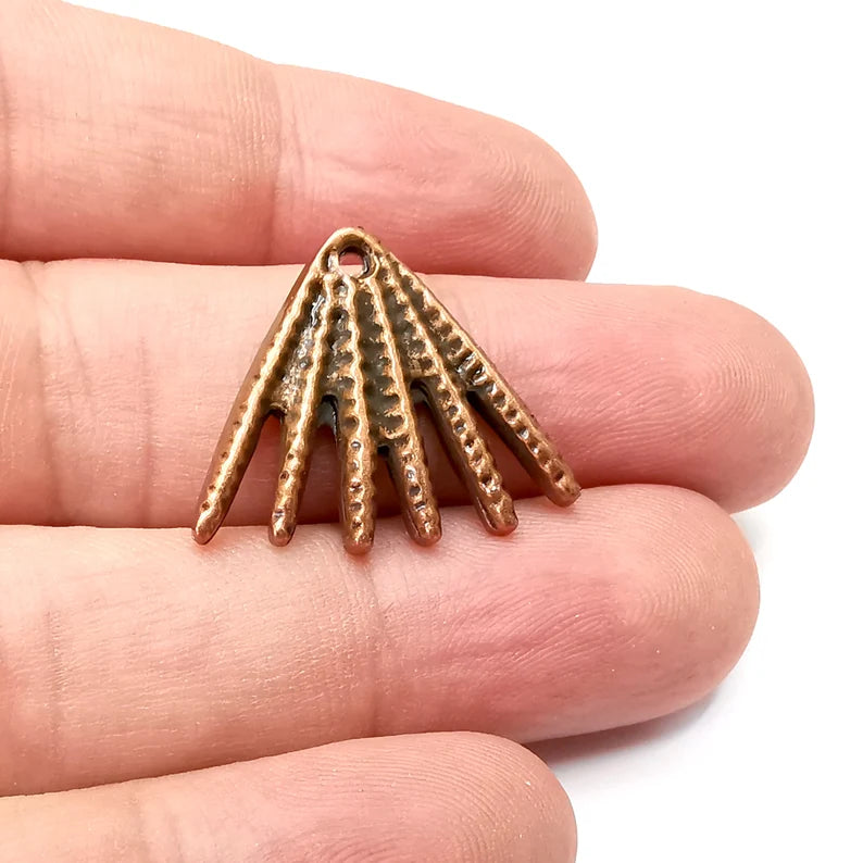 2 Antique Copper Charms, Antique Copper Plated Dangle Charms (26x22mm) G34136