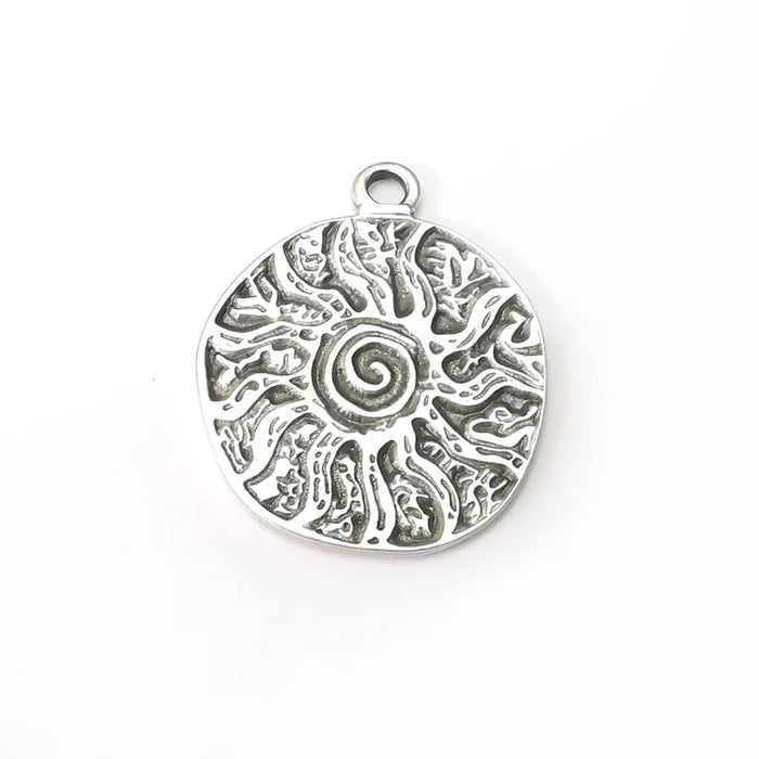 Swirl, Branch Charms, Antique Silver Plated (40x32mm) G34096