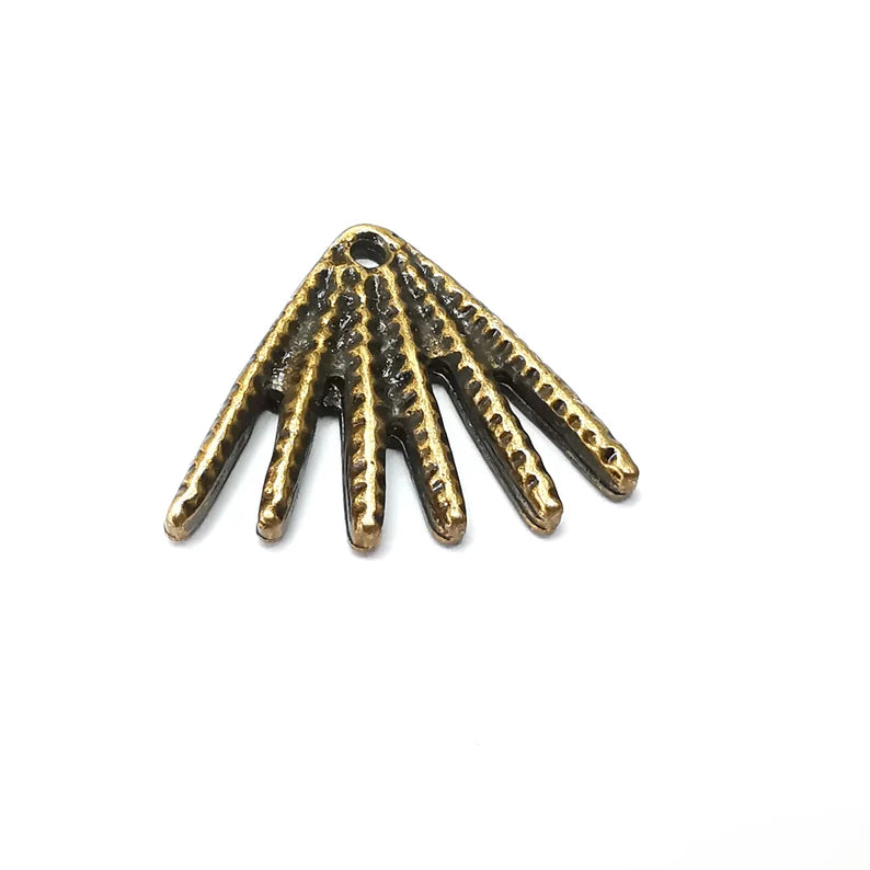 2 Antique Bronze Charms, Antique Bronze Plated Dangle Charms (26x22mm) G34155