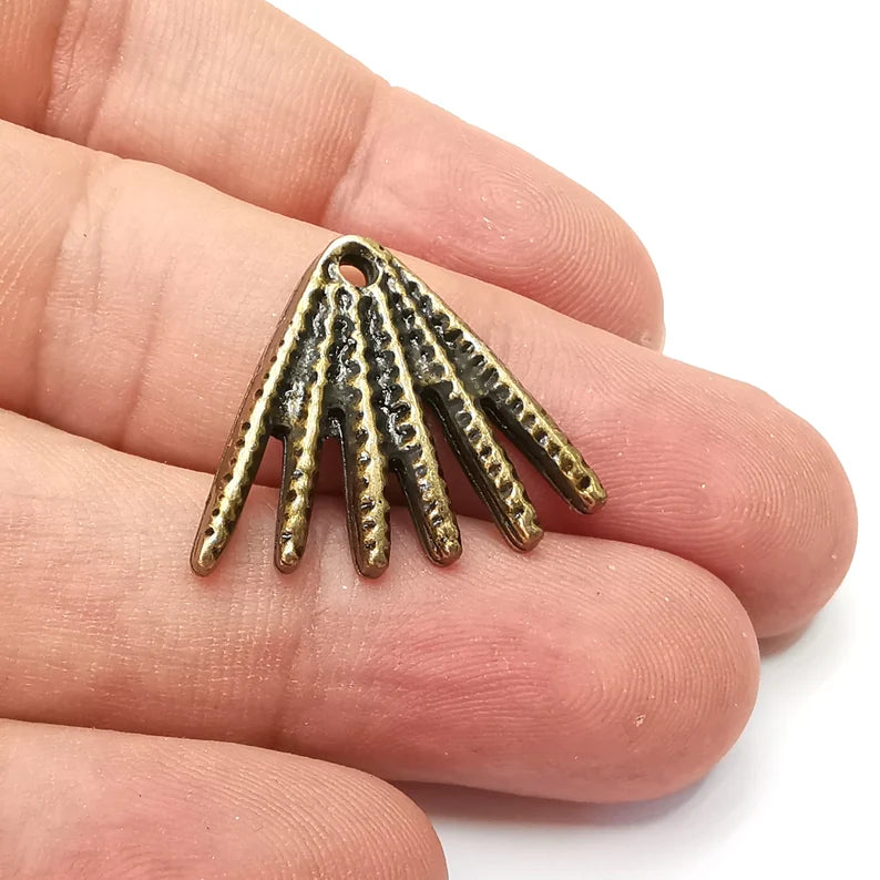 2 Antique Bronze Charms, Antique Bronze Plated Dangle Charms (26x22mm) G34155