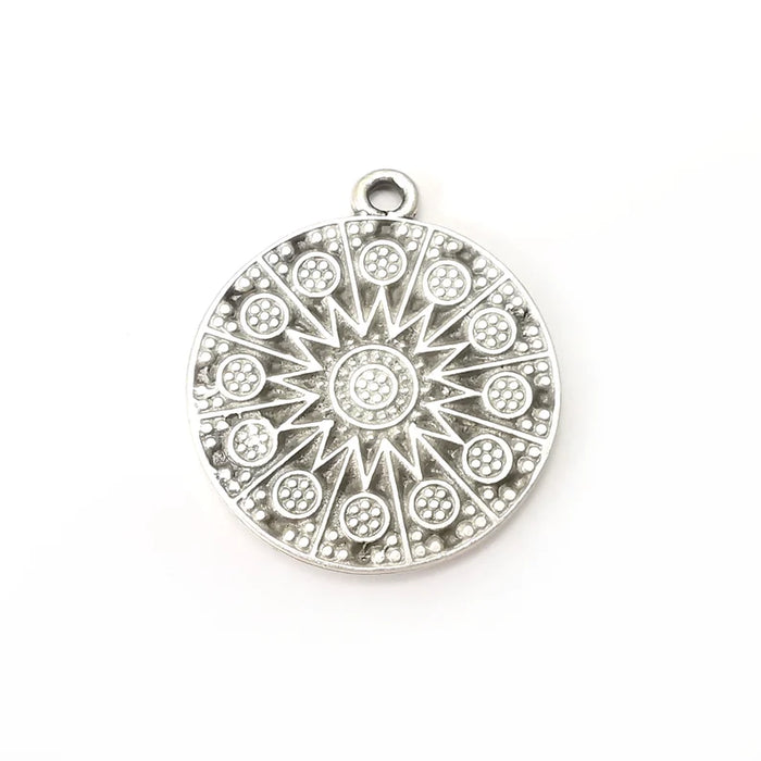 Star Charms, Antique Silver Plated (40x34mm) G34099